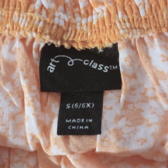 NWT Art Class 2pc Orange Floral Pattern Summer Outfit sz S 6/6X Girls Tank/Skirt - Picture 6 of 6